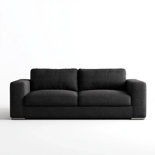 Sofa 2 czarne prostokątne poliestrowe siedzenia 180 x 90 x 85 cm