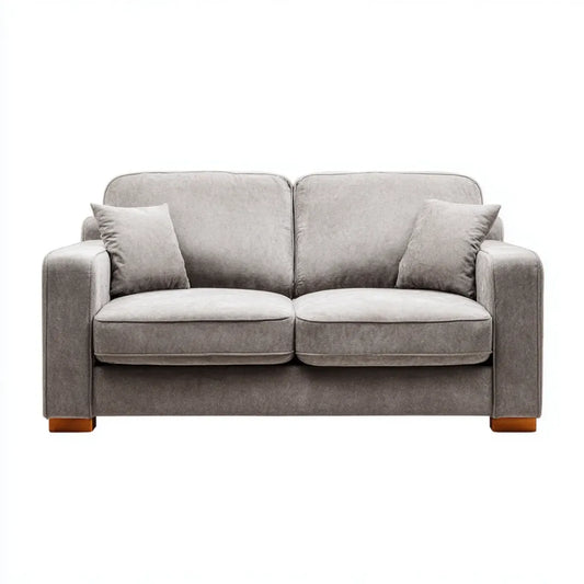 Sofa, Szara sofa poliestrowa o kształcie prostokątnym 170 x 85 x 88 cm